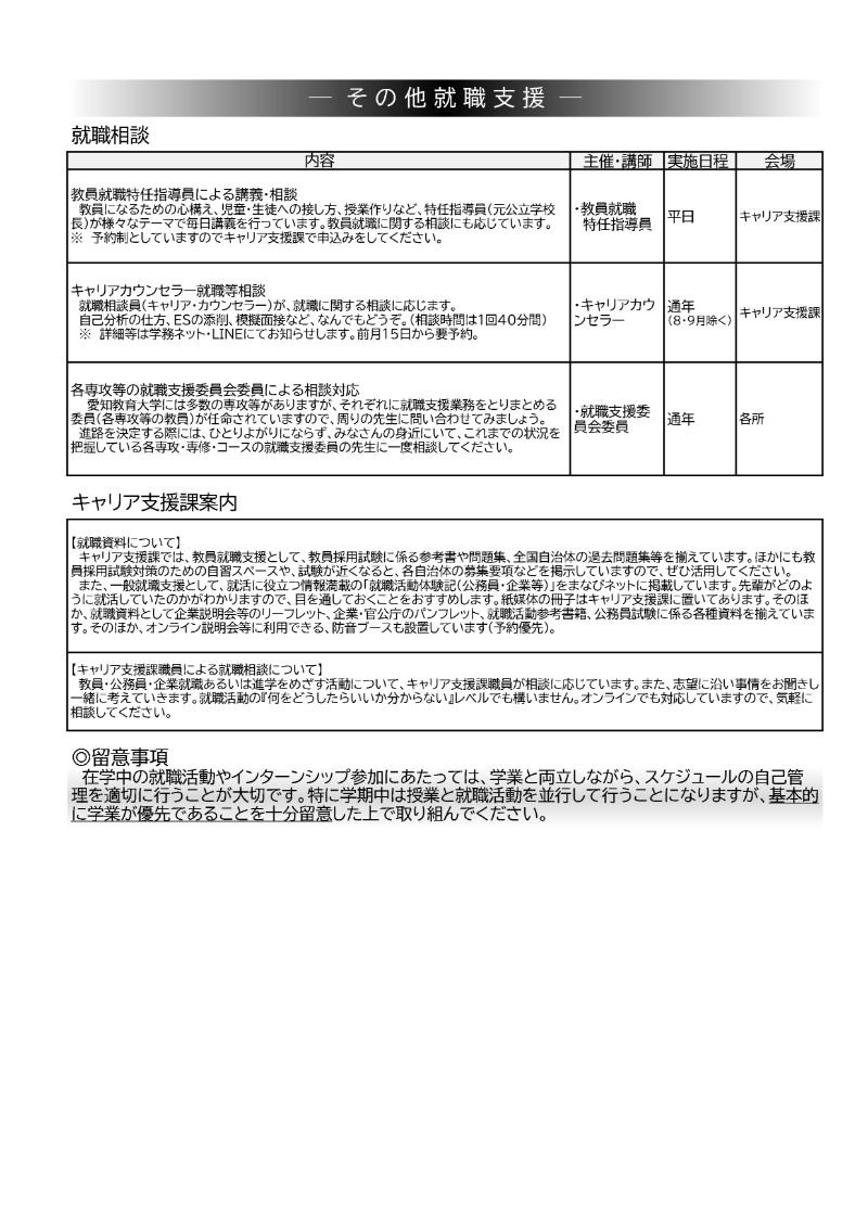 1年生向け