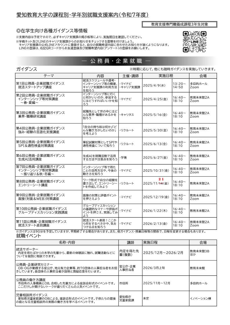 3年生・院1年生向け