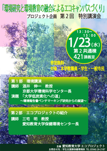 エコプロジェクトのプロジェクト企画 第2回特別講演会 エコプロジェクトのプロジェクト企画 第2回特別講演会