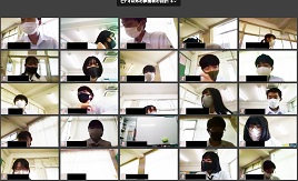 オンラインで参加する豊橋南高等学校の生徒たち