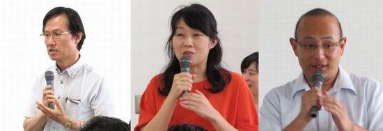 左から，中西宏文教授，司会の梅田恭子准教授，講師の福井真二准教授