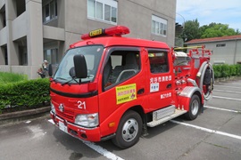 ポンプ車展示の様子