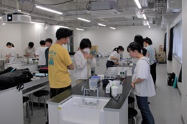 回転水槽実験の様子