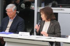 大学側の説明をする後藤学長