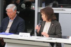 大学側の説明をする後藤学長