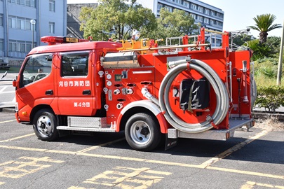 ポンプ車展示の様子