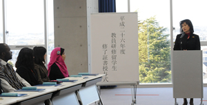 学長告辞の様子