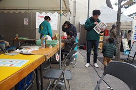 本部でのスタンプラリーの景品交換