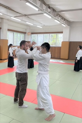 （キャンパス見学時合気道体験の様子）