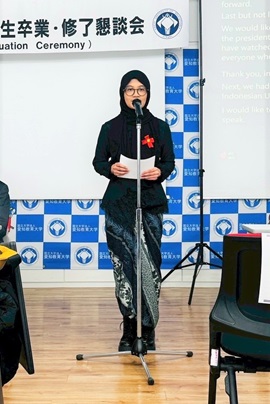 卒業・修了生代表　コニタ マルヤムさん