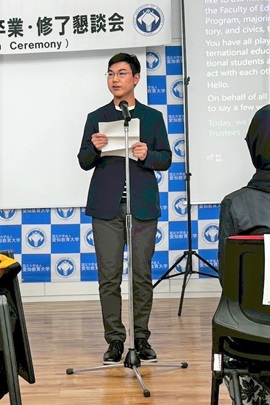 日本人代表　野田 寿真さん