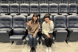 県内大学魅力発信事業に参加した<br>田平理湖さん(左)と澤村思葉さん(右)

