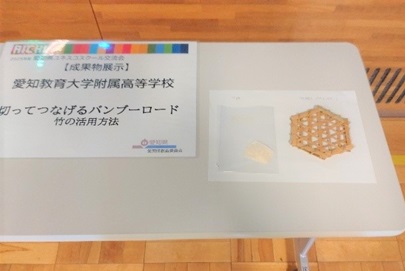 成果物展示「切ってつなげるバンブーロード　竹の活用方法」